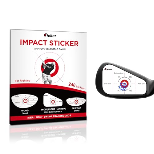 IJEKER Golf Impact Tape - High-Resolution Strike Stickers for Iron Clubs, Non-Residue, Swing Training Aid Impact Labels, 8 pcs x 30 Sheets