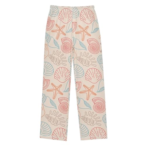 ZZKKO Doodle Seashells Sea Life Boys Pants for Kids Jogger Pants with Pockets S-XL