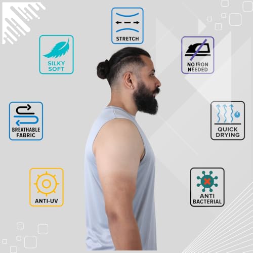 Image of Sleeveless T Shirts for Men - Gym Vest, Sando Tank Top Wear, Workout Baniyan, Stringers Inner Shirt, Bodybuilding Tshirts, Sports Tshirt Vests, Stylish Tanks Tops