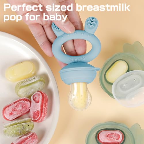 image for Haakaa Baby Fruit Food Feeder & Mini Freezer Nibble Tray Combo, Breast