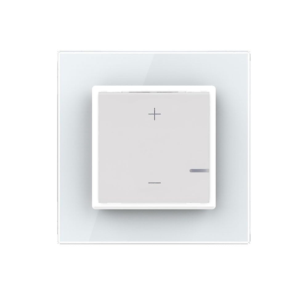 LIVOLO LED Dimmer Lichtschalter Helligkeitsregler Dimmschalter Wandlichtschalter für Unterputz mit Glasrahmen weiß
