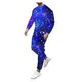XVSSAA Mens Tracksuit 2 Piece Outfit 3D Print Sportswear Casual Joggers Set Long Sleeve Pullover...