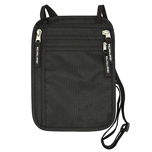 Neck Wallet RFID Reisepass Im Freien wasserdichte Hängenden Hals Multifunktions Brusttasche Dokument Paket Persönliche Sicherheit Tasche (Black)