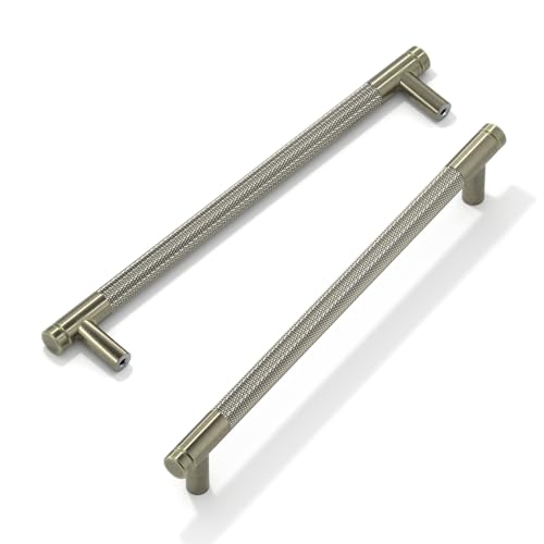 FURNIWARE Lot de 10 poignées de meuble Shiny Antik Laiton, Poignées de porte d'armoire 192 mm d'espacement, Poignées de meubles à crémaillère, Poignées de porte...