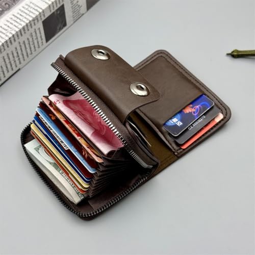 Mens Blocking Wallets Zipper Leather Wallet for Men Bifold Card Holder08（black）2