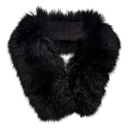 PH PandaHall Col en Fausse Fourrure Garniture en Fourrure Moelleuse pour Capuche de Remplacement Col Chauffant Noir Écharpe Détachable Cache Cou D'Hiver pour...
