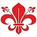 JINTORA Sticker - Adesivo - Adesive da Auto - Giglio Francese - 108x99 mm - JDM - Die Cut - Auto - Finestra - Laptop - Tuning - Rosso