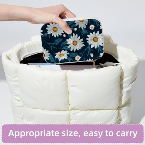 Boîte à bijoux velours Little Daisy : support rangement double couche bagues boucles