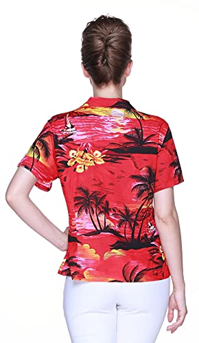 Image of Hawaii Hangover Family Matching Hawaiian Clothes, Sunset Red | Family matching Hawaiian outfits, Sunset Red, lightweight rayon, machine washable, tropical floral print, luaus, cruises