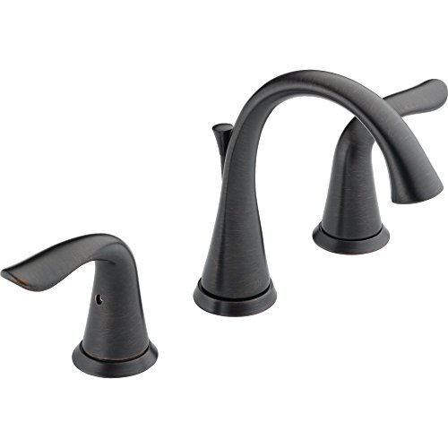 Delta Lahara Oil Rubbed Bronze Bathroom Faucet 3 Hole 8 Inch Widespread Bathroom Sink Faucet for Vanity Metal Push-Pop Drain Assembly Venetian Bronze 3538-RBMPU-DST