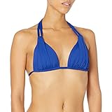 La Blanca Women's Standard Island Goddess Rouched Halter Bikini Swimsuit Top, Blueberry, 2