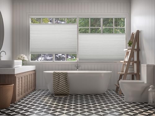 BlindsAvenue Cordless Top Down Bottom Up Cellular Honeycomb Shade, 9/16" Single Cell, Blackout, White, Size: 64" W x 72" H