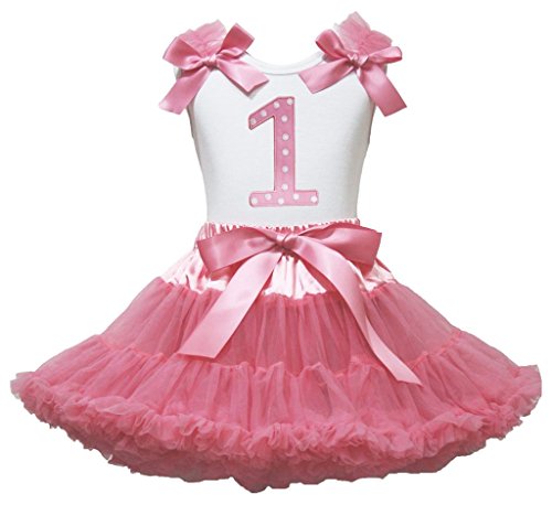 Tenue fille Pâques et anniversaire : jupe pettiskirt dusty rose et top blanc anti-irritation