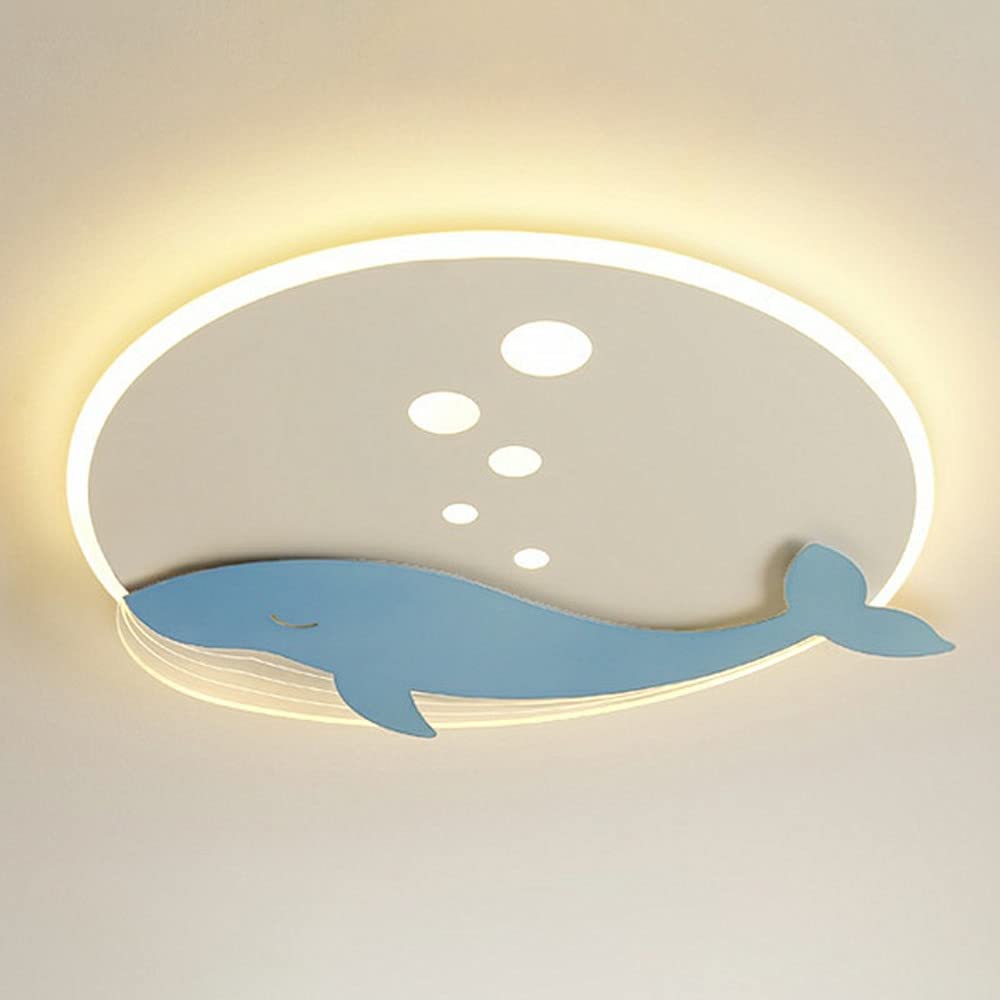 Lámpara de techo for habitación de niños, encantadora forma de ballena azul, lámpara de techo LED empotrada, iluminación de techo for habitación de bebé, dormitorio de niños y niñas, habitación de niñ