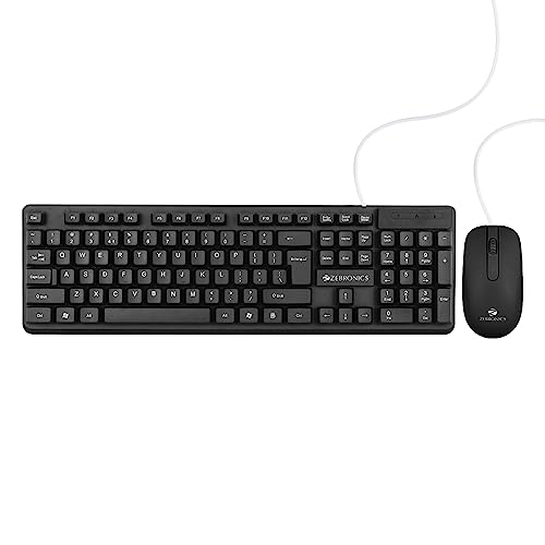Image of Zebronics JUDWAA 541 USB Keyboard and Mouse Combo for Computers & Laptops with 1200 DPI, 1.3 Meter Cable, Retractable Stand, Comfortable Usage, Silent Typing and Matte Finish (Black)