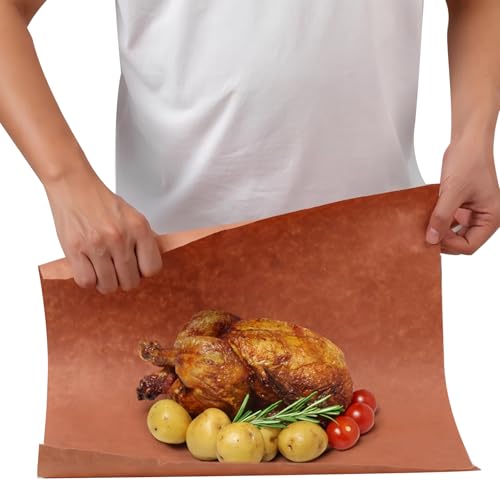 Rollo de papel de carnicero rosa de 60 hojas para ahumar carne, papel de carnicero, papel de ahumar para barbacoa, papeles de envoltura sin blanquear para parrilla, barbacoas, cocinar carne, pechuga
