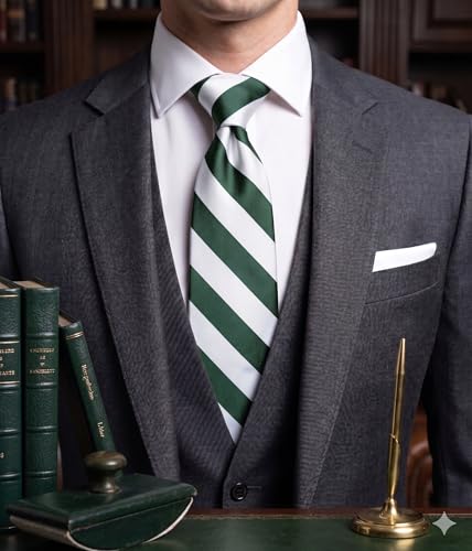 Image of NYFASHION101 Men's Classic Striped Necktie - Premium Woven Two-Tone Tie for Weddings, Graduation, Business & School Colors