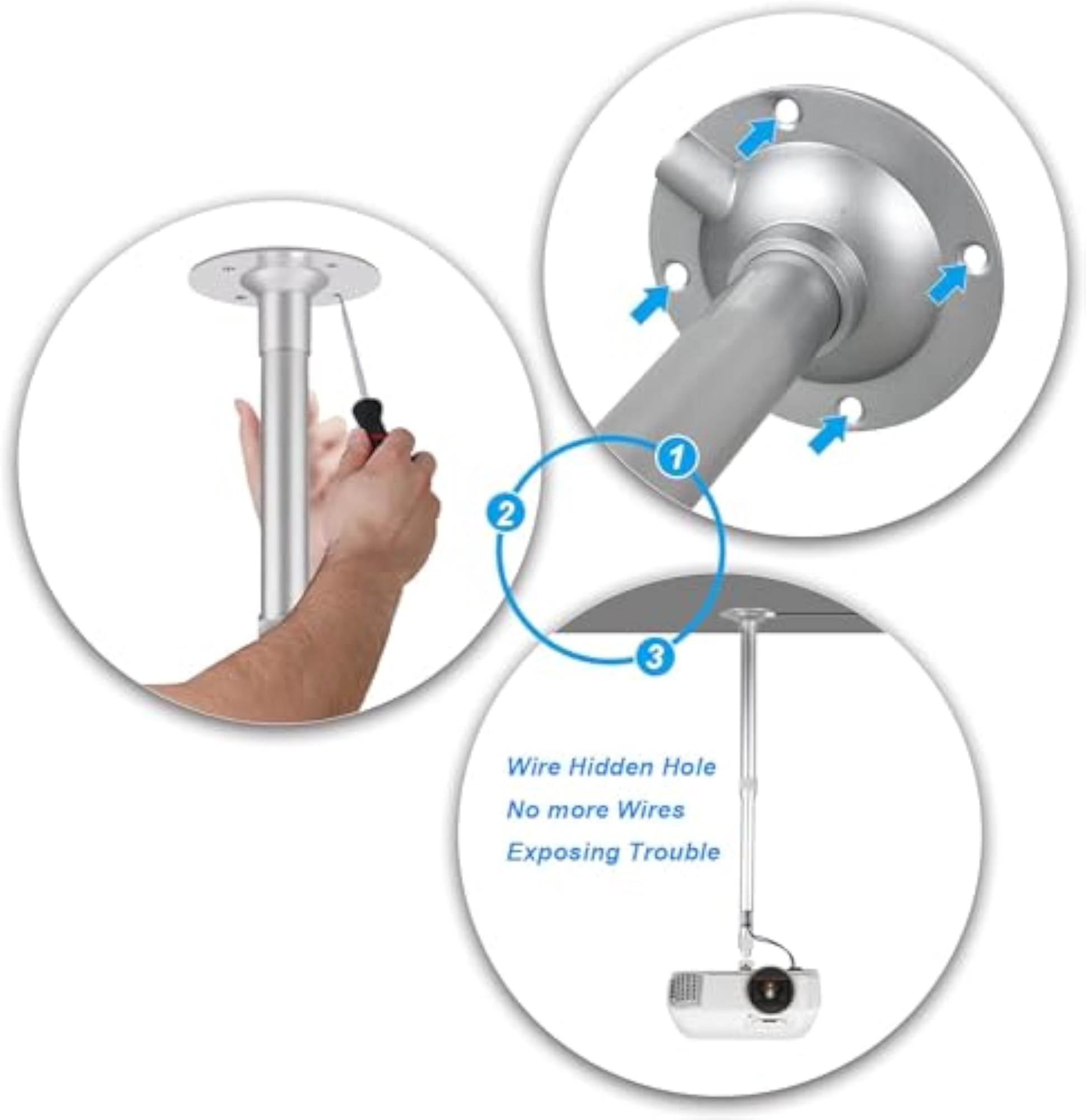 Universal Projector & CCTV Mount Bracket, 360 Rotatable