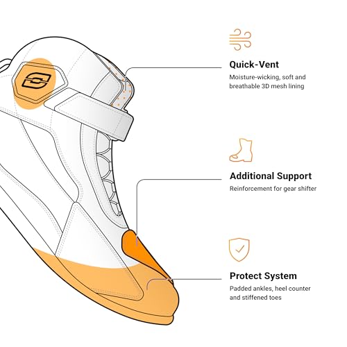 OZONE MOTO City Motorradstiefel Herren und Damen | PU Leder | Verstärkte Knöchel und Fersen | Langer Reißverschluss | Reflektierende Elemente