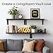 BAYKA Wall Mounted Floating Shelves, Wood Floating Wall Shelf for Books & Decor, Small Space-Saving Display & Organizer（Black，Set of 3）