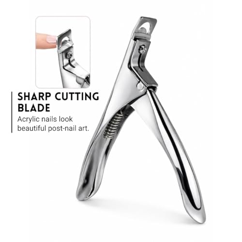 Image of FOLELLO Professional Nail Tip Clipper and Edge Cutter, Sharp Rustproof Nail Art Tool for Women and Men, Fake and Artificial Nails