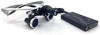 2.5X/3.5X 420mm Dental Magnifier Magnifier Binocular Magnifier Surgical Surgery Medical Operation Magnifier with Focus Head Light (2.5X, Silver)