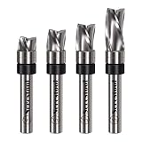 Serestool 4PCS Top Bearing Flush Trim Router Bit Set 1/4 Shank, 3/8' Cutting Diameter...