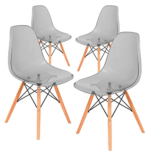 MIREL. 4 Sillas Shell Clear Minimalistas Modernas Uso...
