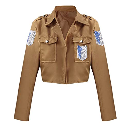 Chaqueta de Legión Exploradora anime cosplay chaqueta corta marrón unisex 3