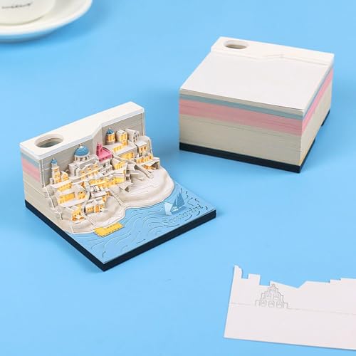 Calendrier 3D bloc-notes bureau 2024 avec veilleuse LED et sculpture mémo - 6