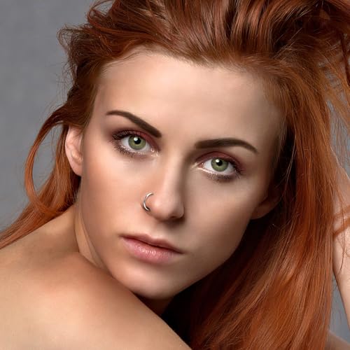 20pcs Surgical Steel Nose Ring,16G/18G Hypoallergenic Nose Rings Studs Set L Shape Nose Studs Body Piercing Nose Hoop Lip Ear Nose Rings for Women Men3