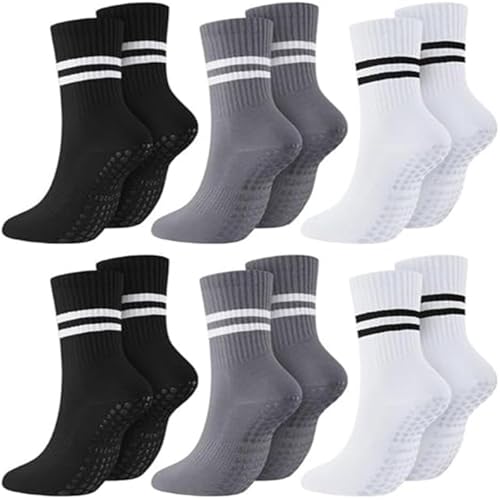 La mejor comparación de Ropa de Yoga y Pilates para Niña que Puedes Comprar On-line. 41 6 pares Calcetines largos de yoga con agarre para mujer, Yoga Mujeres,Calcetines trampolín para mujer deportes interior, yoga, pilates, ballet