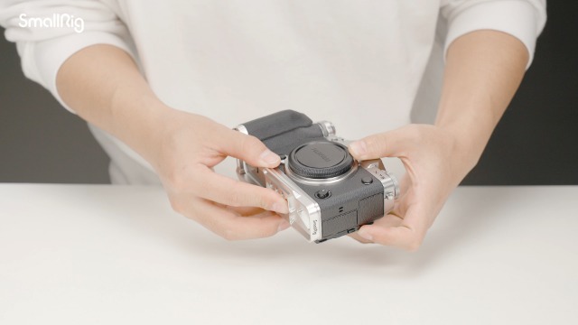Camera Handgreep LEFTFOTO X-T5 Retro Handgreep L-vorm Beugel Handvat Met Houten Grip Voor Fuj XT5 Camera, Met Verwijderbare Verticale Trekspanning Aan De Zijkant Verwijderbare Zijplaten XT5