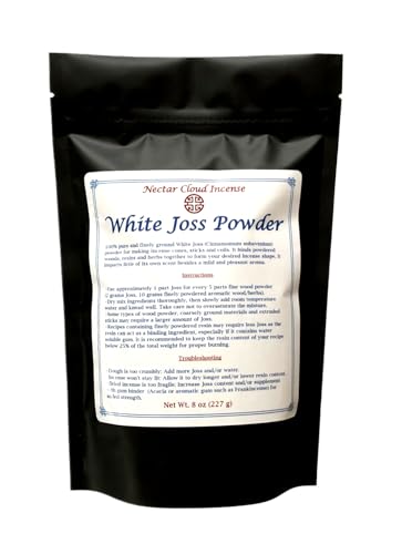 White Joss Powder 8 oz Incense Ingredient for Making Cones Sticks and Coils Authentic Cinnamomum subavenium Makko Alternative Incense Binder