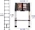Qimu Extension Telescoping Ladder Stainless Steel 8.5FT Lightweight Collapsible Multi-Purpose Portable Telescopic Attic Rv Roof Ladder, for Household Outdoor, 330 Lb Capacity