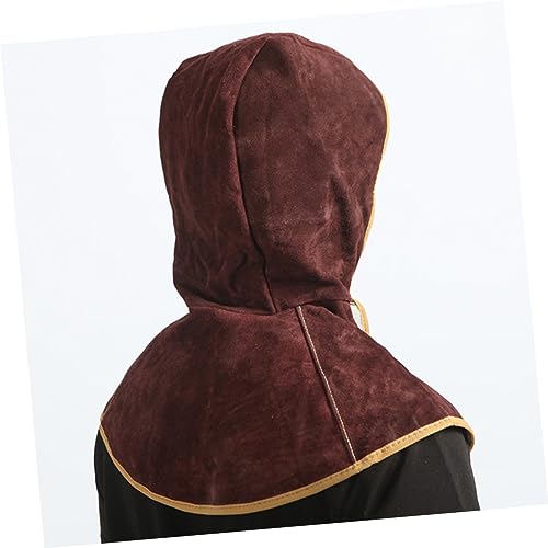 Casque de soudage protège-nuque en cuir de vachette marron x5 - 8