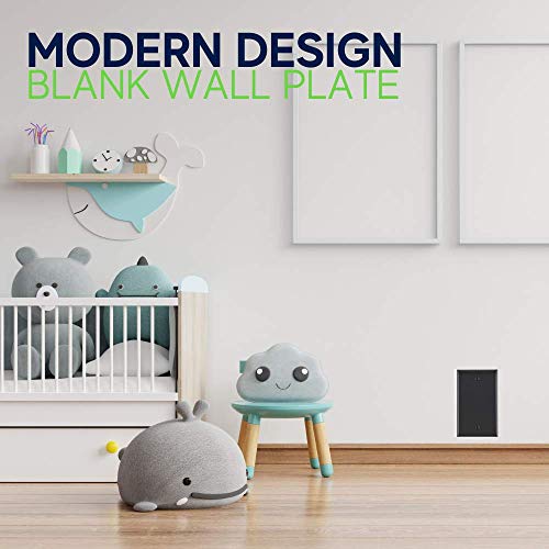 Blank Wall Plate Cover, 1 Gang Faceplate, Thermoplastic/Nylon Outlet Cover, Cover Unused Phone Jacks, Electrical Boxes, Receptacles, Electric Outlets (1 Pack, Black) #TOP2