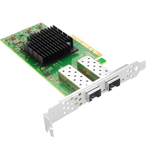 Euqvos PCIe Ethernet Network Card for Mellanox MCX4121A-ACAT ConnectX4 LX Chipset PCIe 3.0 X8 25 Gb Dual Port SFP28 LAN Card Support Windows Server/Windows/Linux/VMware/ESX