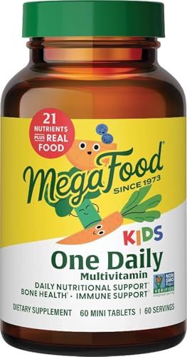MegaFood Kids One Daily Multivitamin with 21 Key Nutrients 60 Mini Tablets