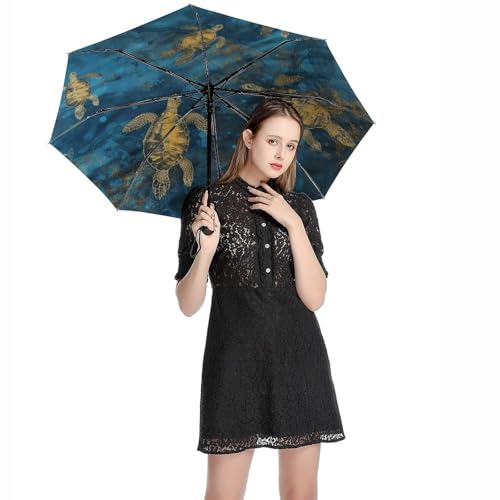 Parapluie pliant automatique Sea Turtle ACEPrints robuste et compact - 3