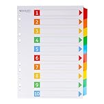 Westcott Index tabs for A4 folders | Divider Sheets for A4 folders | 10 writable tabs in 5 Colours as Folder Organiser | Sturdy 160 g/m² with Euro Hole Punch | E-1733311 00