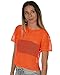 Sheer Mesh Fishnet Rave Festival Women's Crop Top, Neon Orange, X-Large