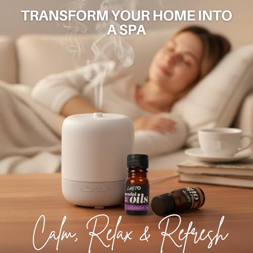 Laeto Essential Oils Set 12 x 5ml | 100% Pure Essential Oils for Diffusers, Burners & Humidifiers | Aromatherapy Oil Gift Collection with Lavender, Peppermint, Lemon, Orange & More - Image 4