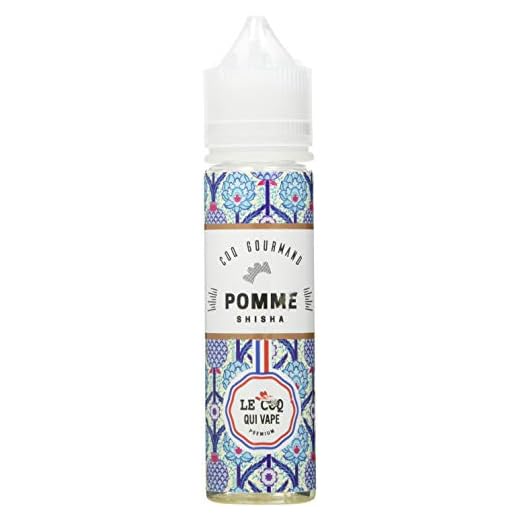 LE COQ QUI VAPE E-liquide pour cigarette électronique, Pomme Shisha Sans nicotine ni tabac