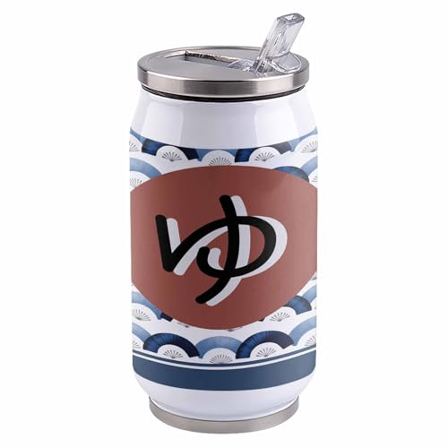 コーラカップ 湯 和? 扇子 波紋 紺色 タンブラー ストローカップ 蓋付き ステンレス 魔法瓶 水筒 ボトル 車用 自宅用 携帯便利 直飲み 真空 保冷 保温 漏れ防止 通勤 贈り物 300ml