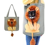 Pet Bag Backpack, Cute Lion-Shaped Pet Canvas Shoulder Bag Cat Carrier, Pet Carrier for Small Dogs a