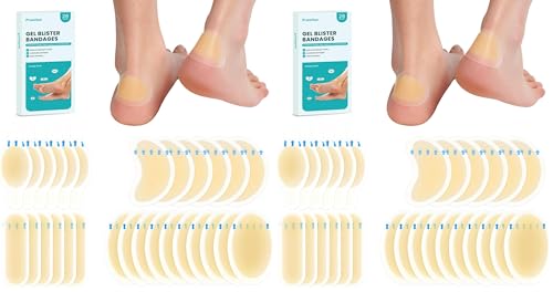 Image of Promifun Blister Pads - 28 ct Water Resistant Hydrocolloid Bandages for Foot, Toe, Heel - Gel Blister Cushions for Prevention & Recovery, Variety Pack (Pack of 2)