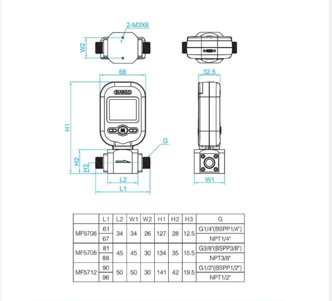 Snapklik.com : Portable Digital Gas Flow Meter - Thermal Mass Flow ...