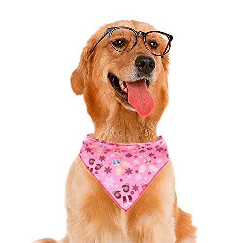 Southwind 6PCS Birthday Gift Washable Green Black Brown Blue Red Dog Bandana Square Plaid Printing Dog Bib Double Reversible Kerchief Scarf Adjustable Accessories for Small to Large Dog Puppy Cat