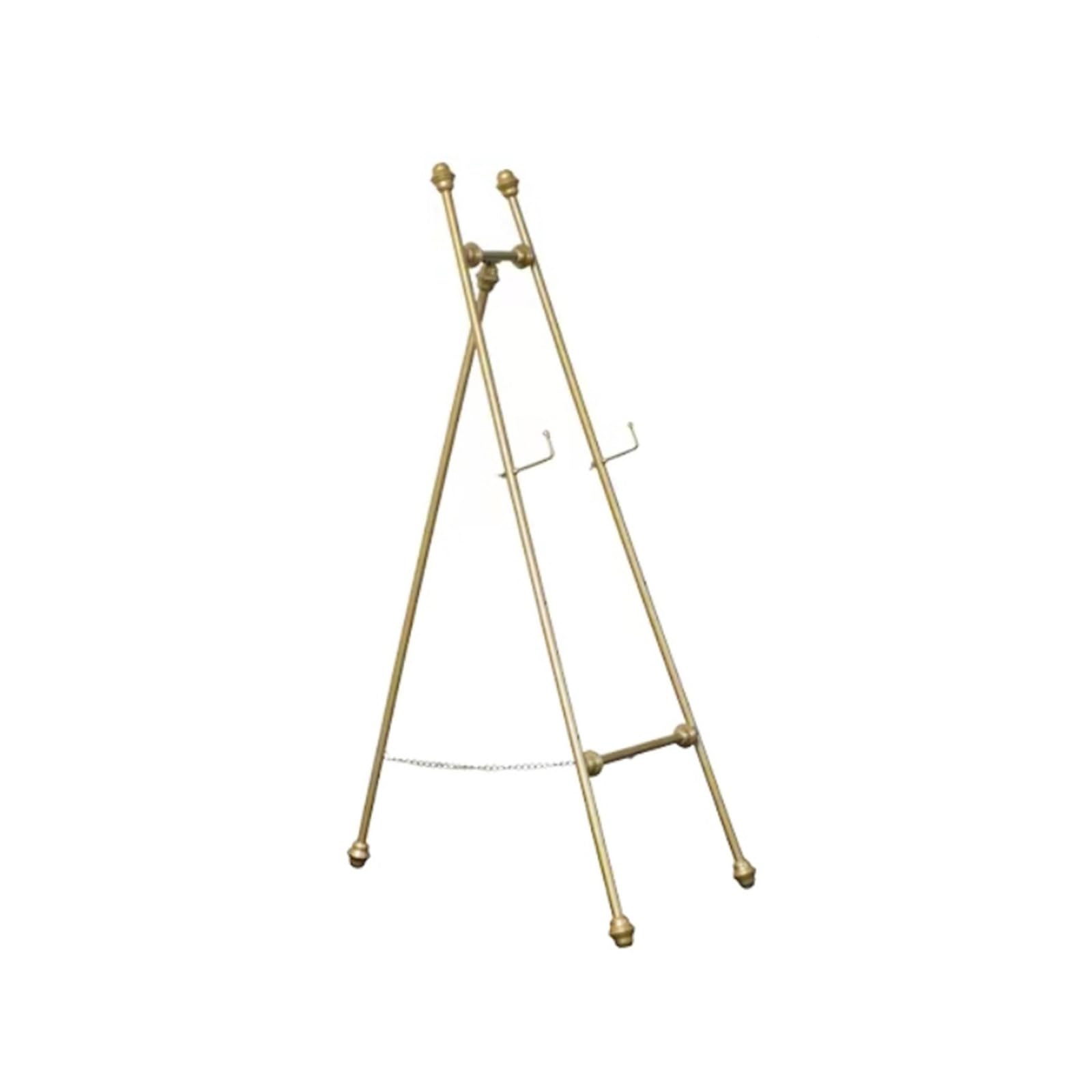 CWCQGH Display Easel Stand for Wedding Sign and Poster 120/150cm Portable Art Easel for Floor Sturdy Metal Folding Easel for Painting and Sketching Lightweight (Gold 120cm)